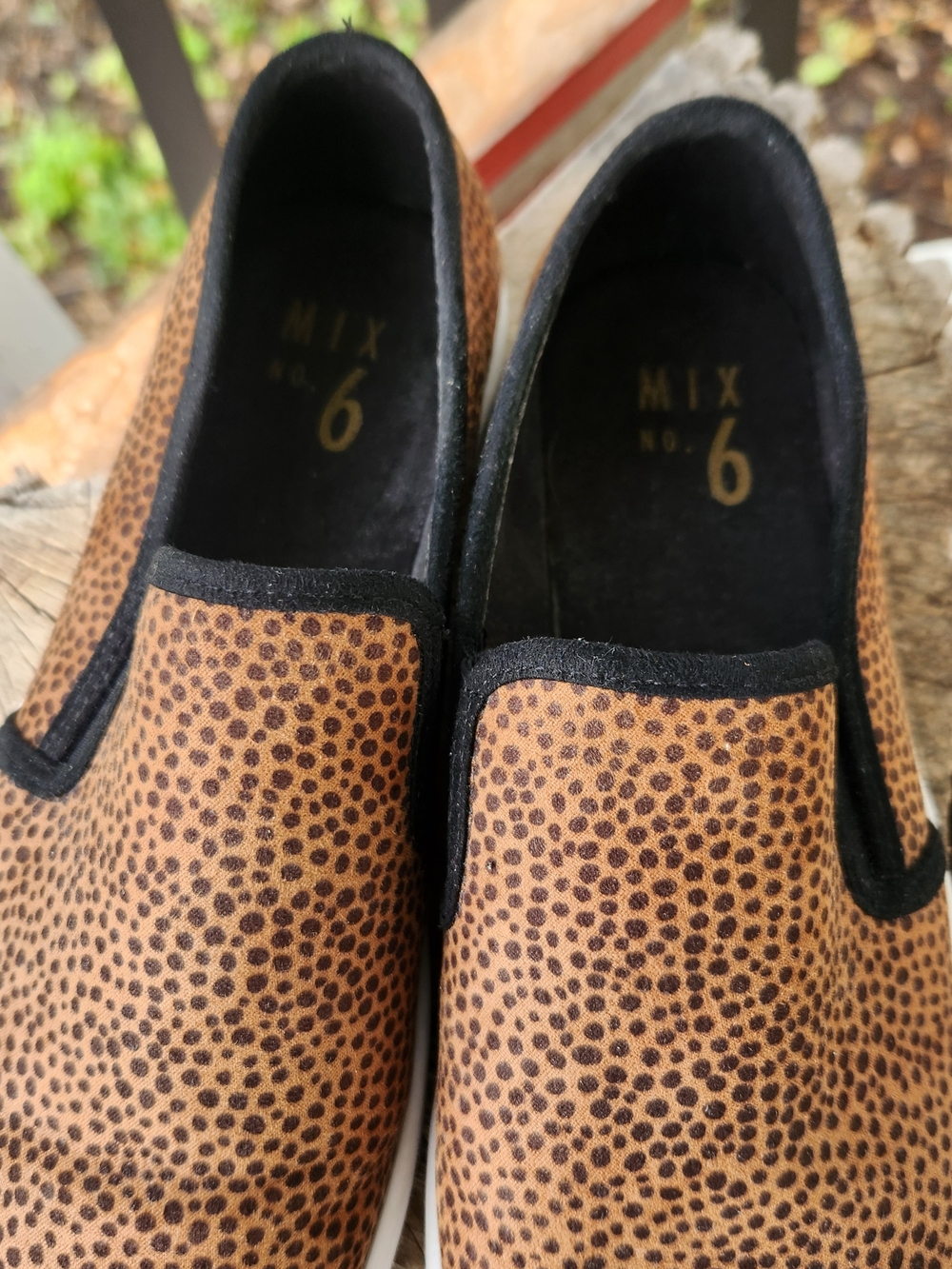 Mix No. 6 Leopard-Print Slip-On Flats in Brown and Black - Picture 2 of 6